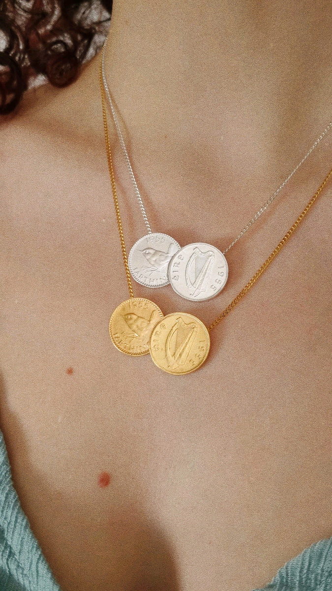 Double coin on sale pendant necklace