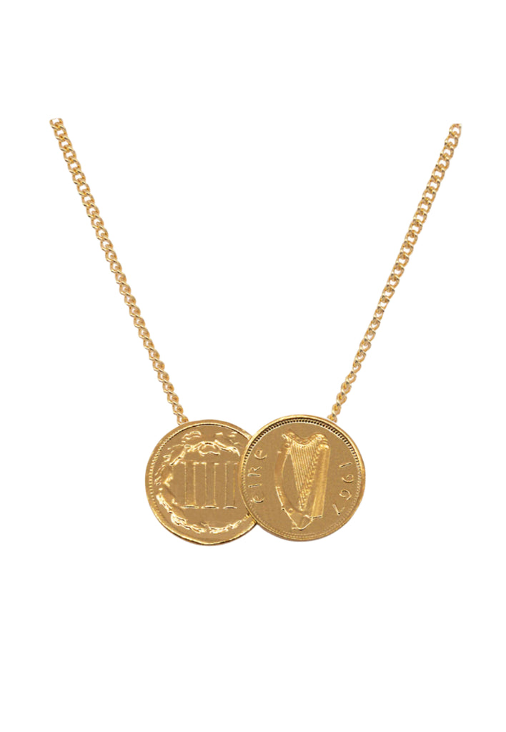 Stainless Steel Coin Shape Pendant Necklace Gold plated - Temu